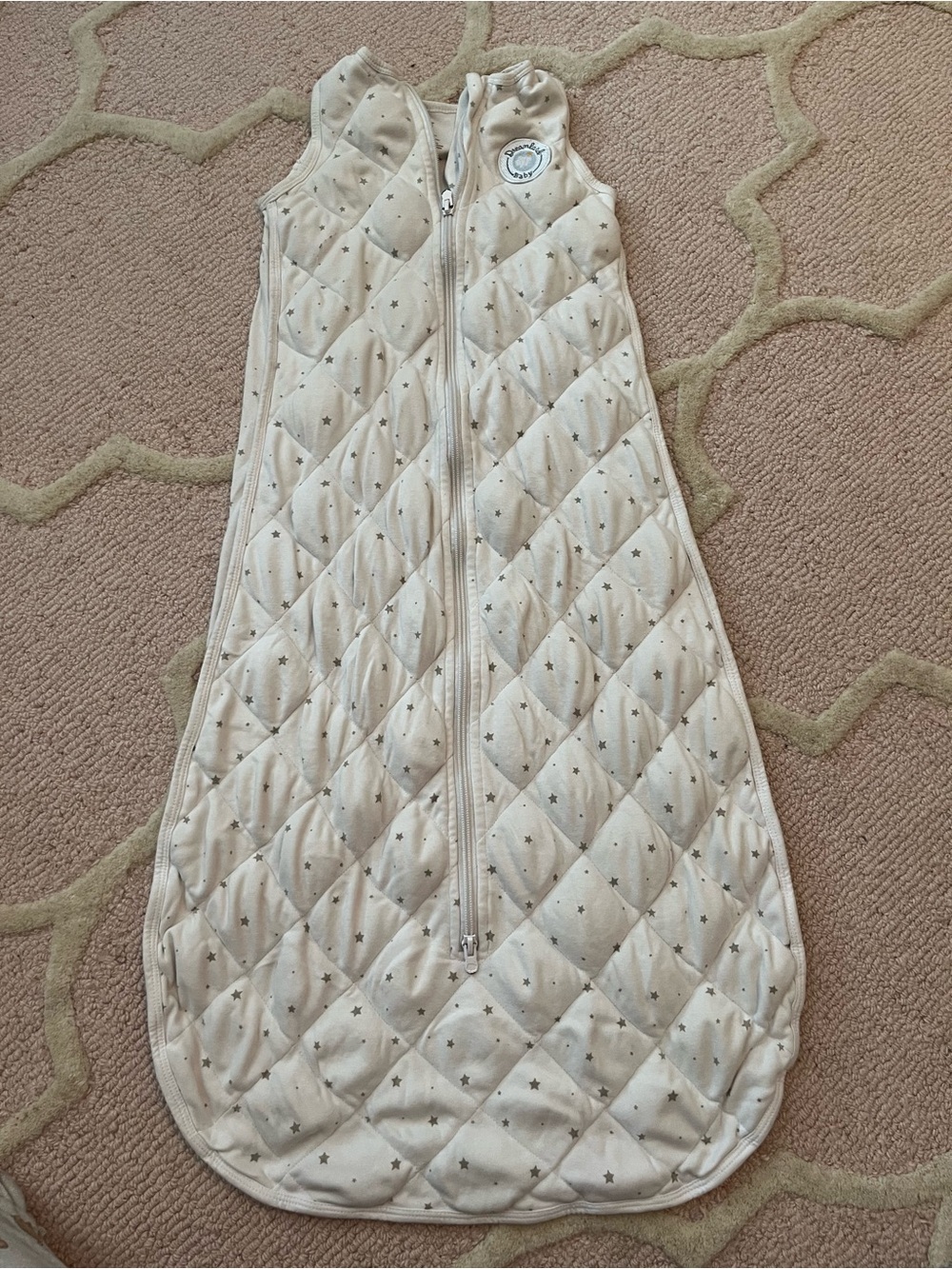 Baby Quilted Star Sleep Sack - Cream
